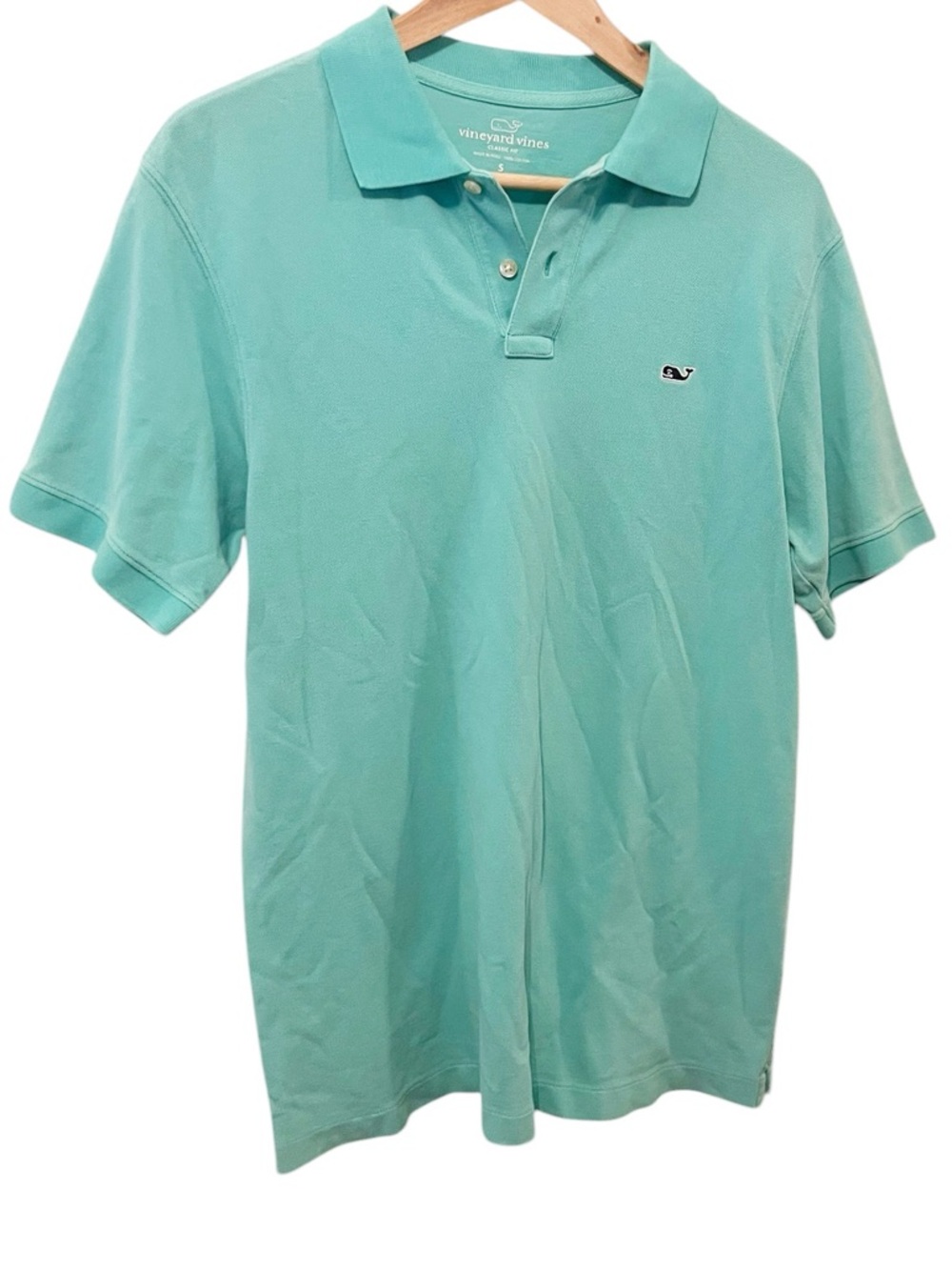 Vineyard Vines Men's Classic Fit Teal Blue 100% Cotton Knit Polo Size Small